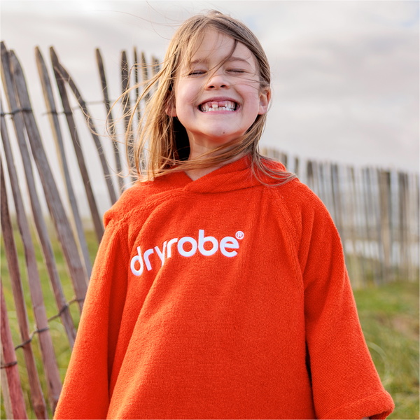 2026 Dryrobe Junior Organic Towel Change Robe ORGANICJTCROR - Orange